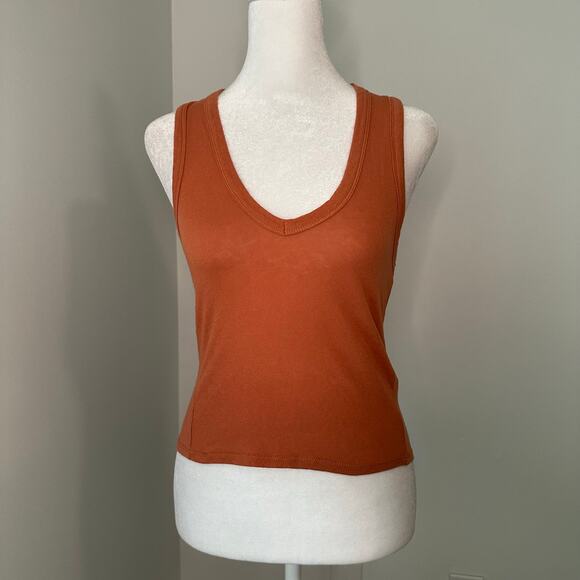 Free People Intimately rust orange cotton crop tank top size S - Picture 2 of 11